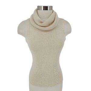 Alfani Sweater Silk White Gold Sleeveless Cowl Neck Knit Petite P